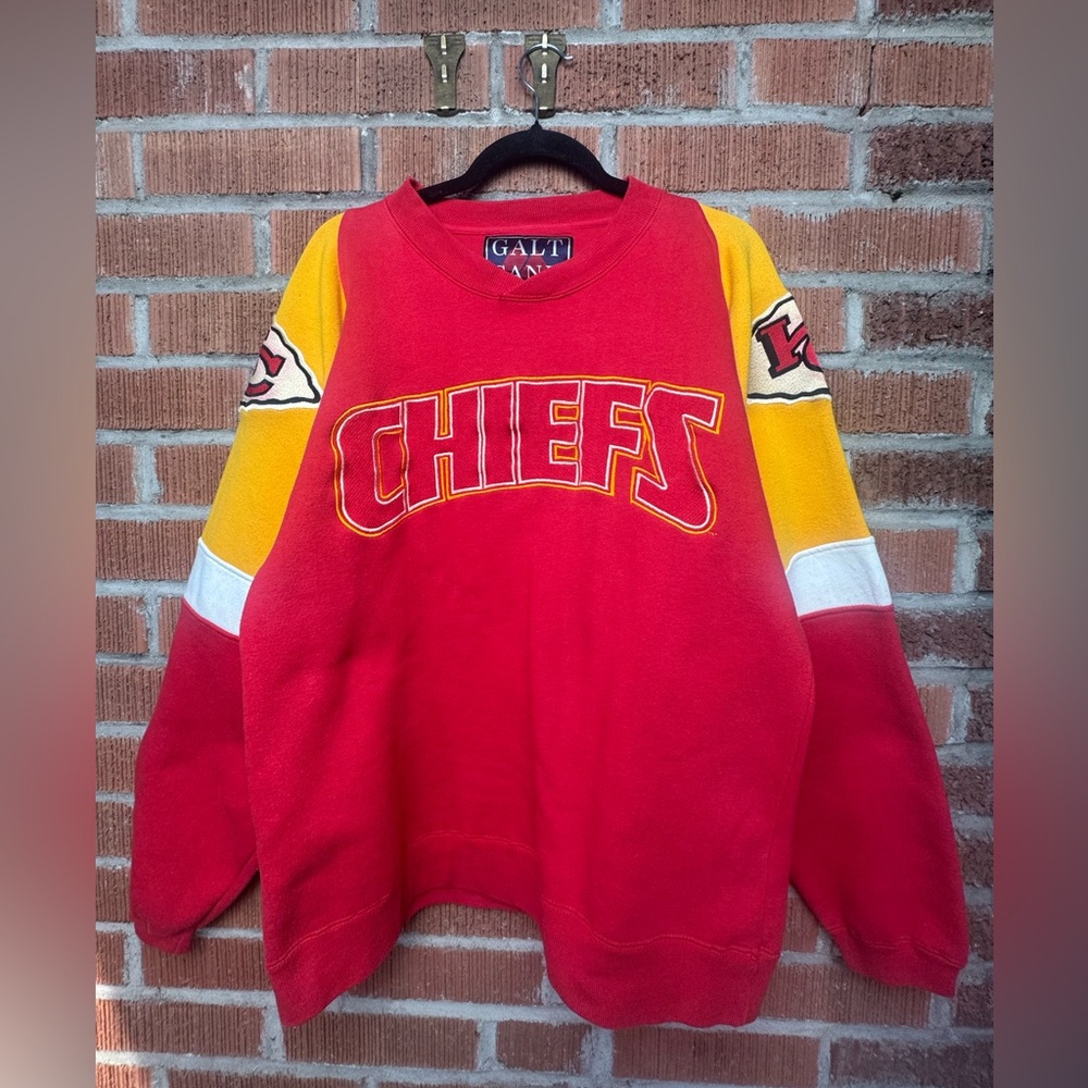 HTF Vintage 1995 Kanas City Chiefs Colourblock Sweatshirt Galt Sand Size S